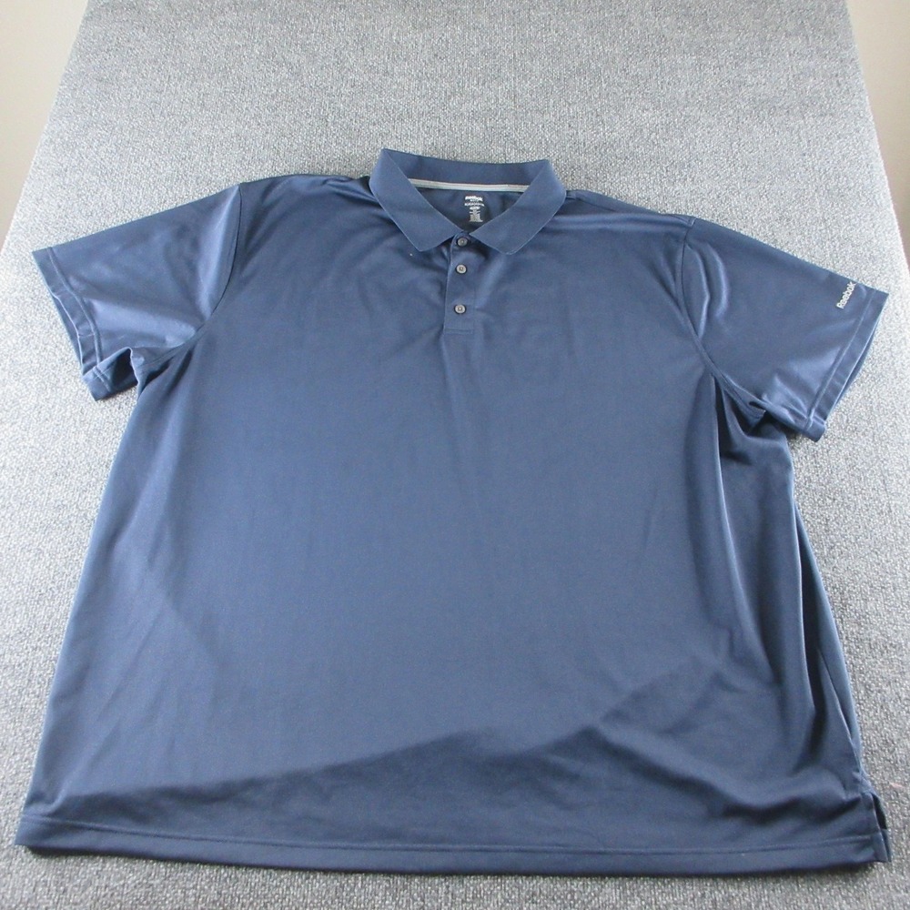 Reebok Golf Polo Shirt Mens 5XL Blue PlayDry‎ Short Sleeve Performance Logo